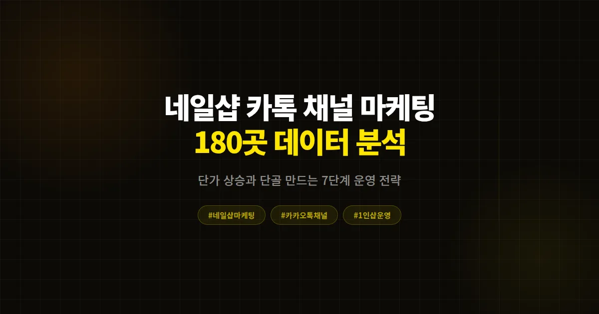네일샵 카카오톡 채널 마케팅 완벽 분석, 180곳 데이터로 본 단골 만드는 7단계 운영 전략