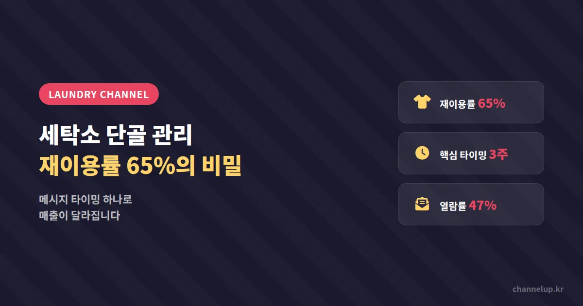세탁소 카카오톡 채널 단골 관리, 재이용률 65% 만든 사장님의 메시지 전략 4가지