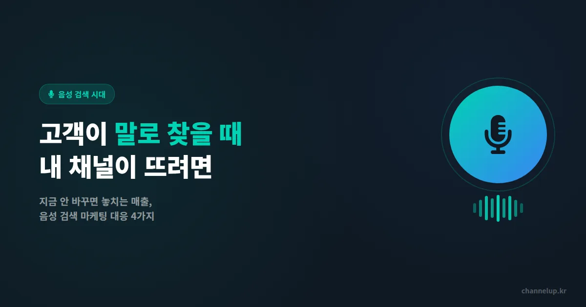 음성 검색 마케팅 대응 방법 4가지, 고객이 말로 찾을 때 내 채널이 뜨려면