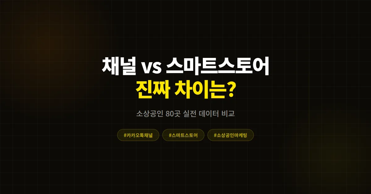 카카오톡 채널 vs 네이버 스마트스토어 완벽 비교 가이드, 소상공인 80곳 데이터로 본 매출과 비용 차이