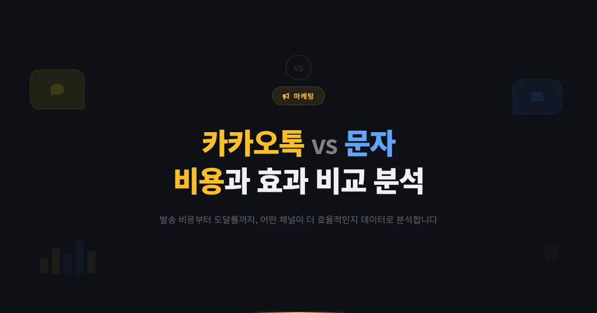 카카오톡 채널 vs 문자 마케팅 비교 - 메시지 발송 비용부터 효과까지 어떤 것이 더 나은지 분석