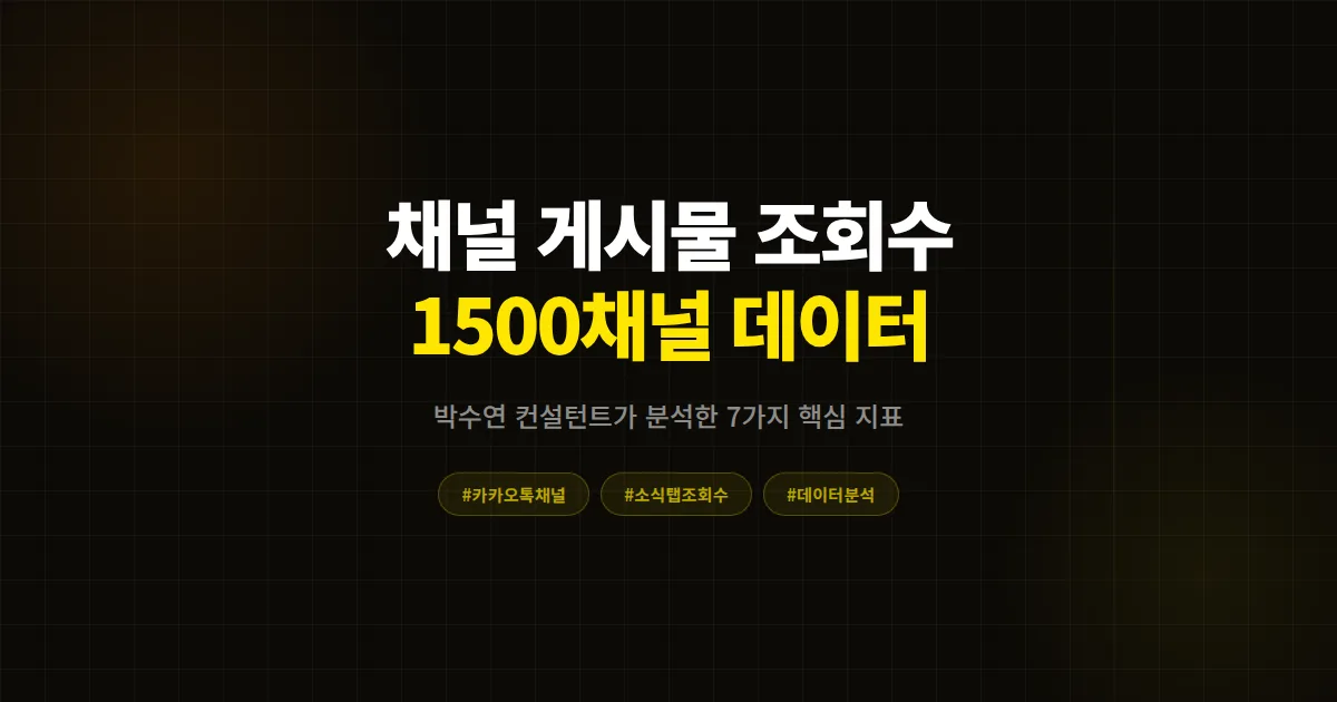카카오톡 채널 게시물 조회수 높이기 7가지 인사이트, 1500채널 데이터로 본 실전 운영법