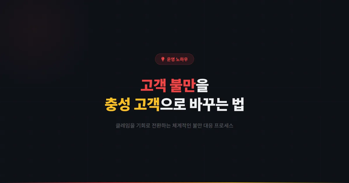 카카오톡 채널 고객 불만 대응 매뉴얼 - 클레임을 기회로 바꾸는 체계적인 불만 처리 프로세스 구축법