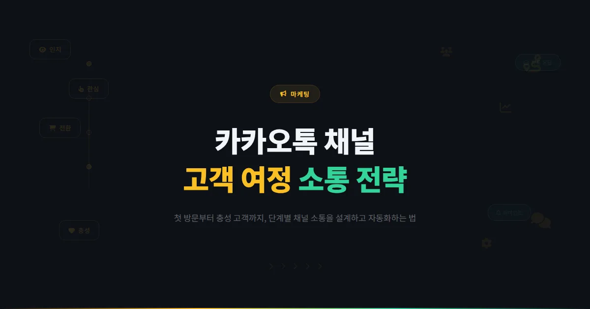 카카오톡 채널 고객 여정 지도 만들기 - 첫 방문부터 충성 고객까지 단계별 채널 소통 전략 설계법