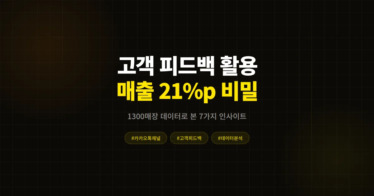 카카오톡 채널 고객 피드백 활용 완벽 분석, 1300매장 데이터로 본 매출 차이 만드는 7가지 인사이트