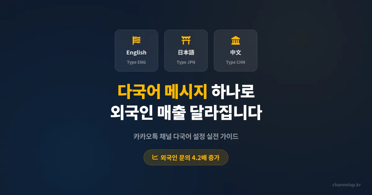 카카오톡 채널 다국어 메시지 설정, 외국인 단골 고객까지 잡는 5가지 실전 세팅법