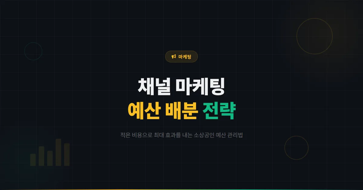 카카오톡 채널 마케팅 예산 관리 전략 - 소상공인이 적은 비용으로 최대 효과를 내는 예산 배분법