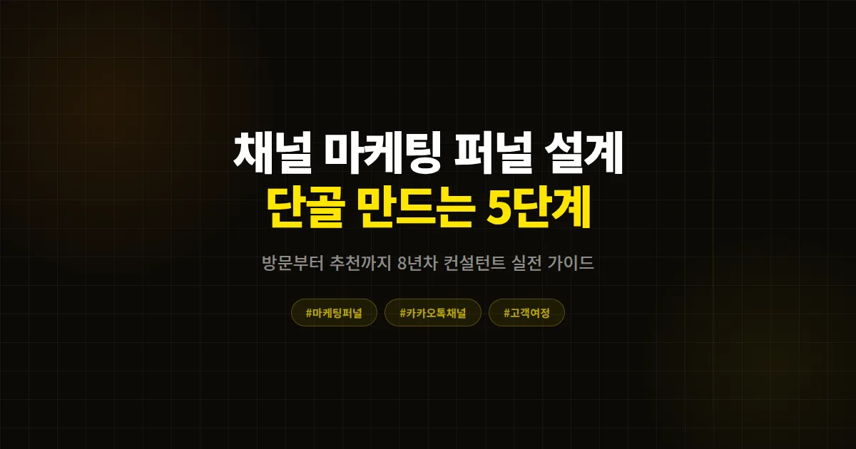 카카오톡 채널 마케팅 퍼널 설계 완벽 가이드, 방문객을 단골로 바꾸는 5단계 고객 여정 전략