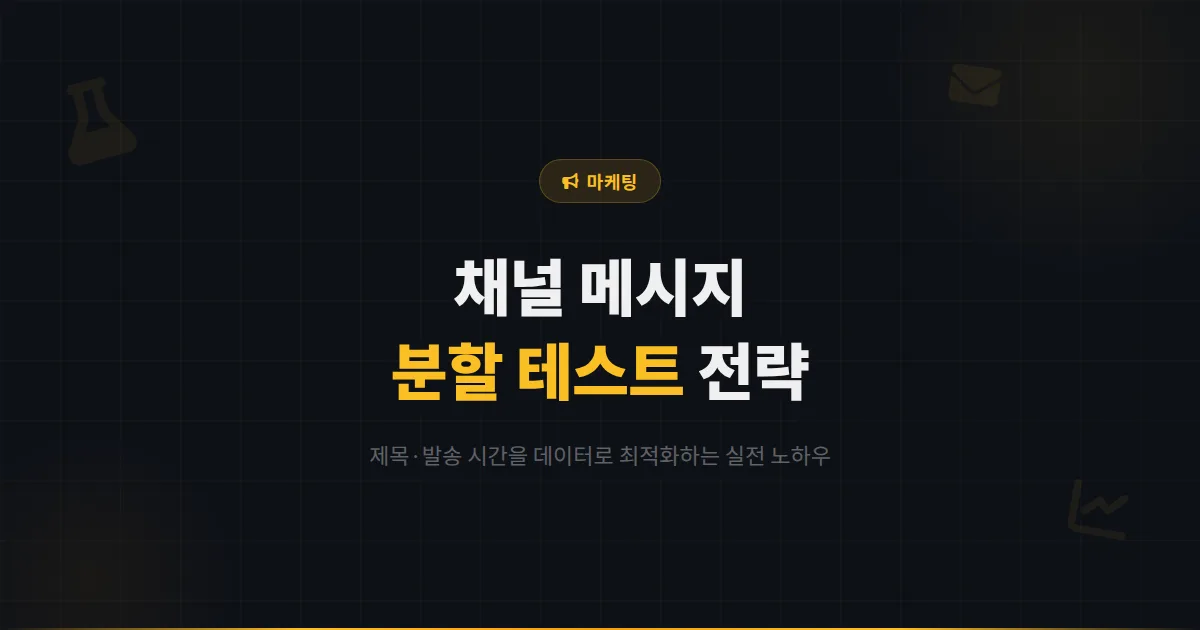 카카오톡 채널 메시지 성과를 높이는 분할 테스트 전략 - 제목과 발송 시간을 데이터로 최적화하는 실전 노하우