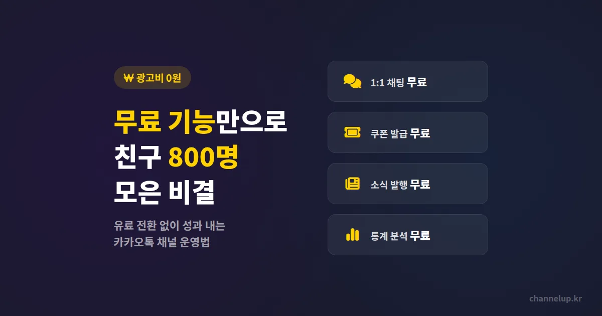 카카오톡 채널 무료 기능만으로 친구 800명 모은 카페, 뭘 다르게 했을까?