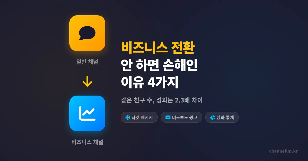 카카오톡 채널 비즈니스 전환 방법, 일반 채널 그대로 두면 손해인 이유 4가지