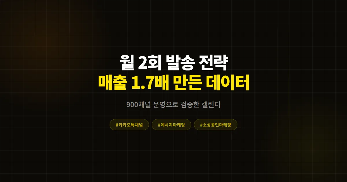 카카오톡 채널 월 2회 메시지 발송 전략, 900채널 데이터로 본 차단율 통제와 매출 안정화 운영법