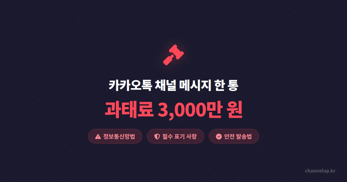 카카오톡 채널 정보통신망법, 모르고 보낸 메시지 한 통에 과태료 3000만 원?