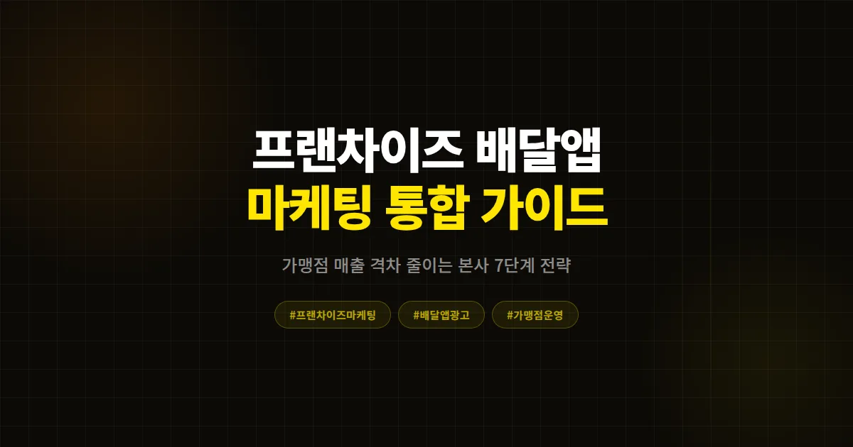 프랜차이즈 배달앱 마케팅 통합 완벽 가이드, 가맹점 50곳 매출 격차 줄인 본사의 7단계 실전 전략