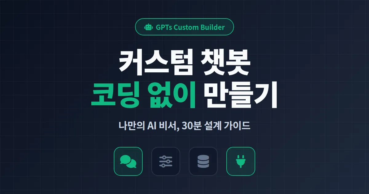 GPTs 커스텀 챗봇 만들기, 코딩 없이 나만의 AI 비서를 만드는 실전 설정 가이드