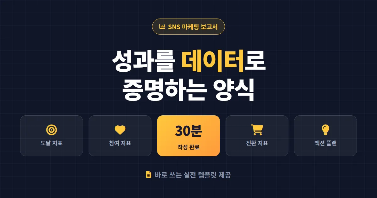 SNS 마케팅 보고서 양식 완벽 정리, 소상공인도 바로 쓰는 실전 템플릿과 작성법