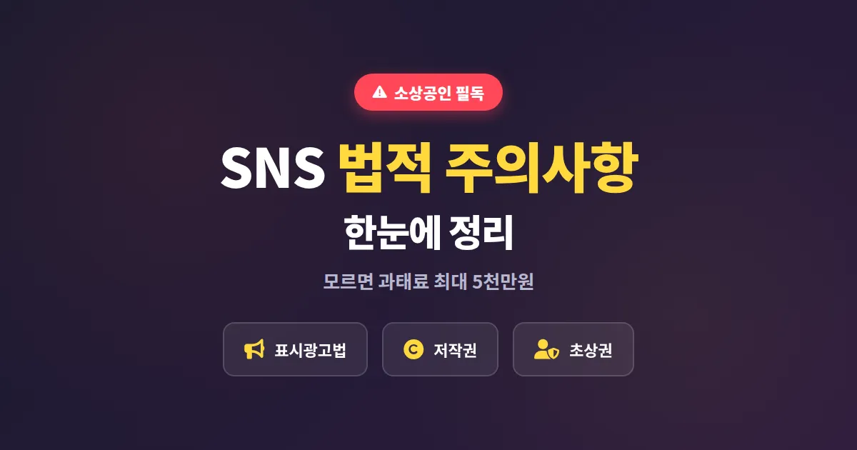 SNS 법적 주의사항 정리, 소상공인이 반드시 알아야 할 광고법과 저작권 실전 가이드