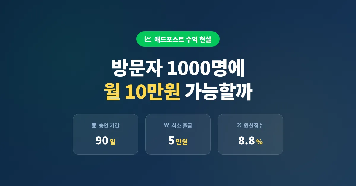 네이버 블로그 애드포스트 수익 현실 공개, 조회수별 실제 수익과 승인 전략 총정리