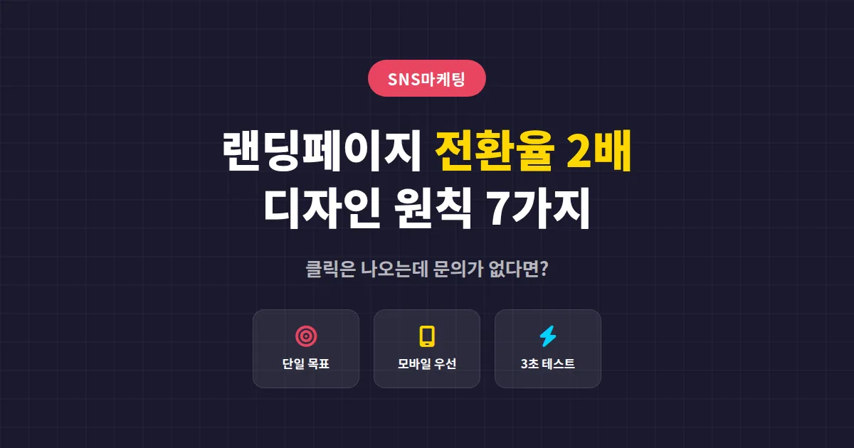 랜딩페이지 디자인 원칙 7가지, 전환율을 2배로 올리는 실전 설계법