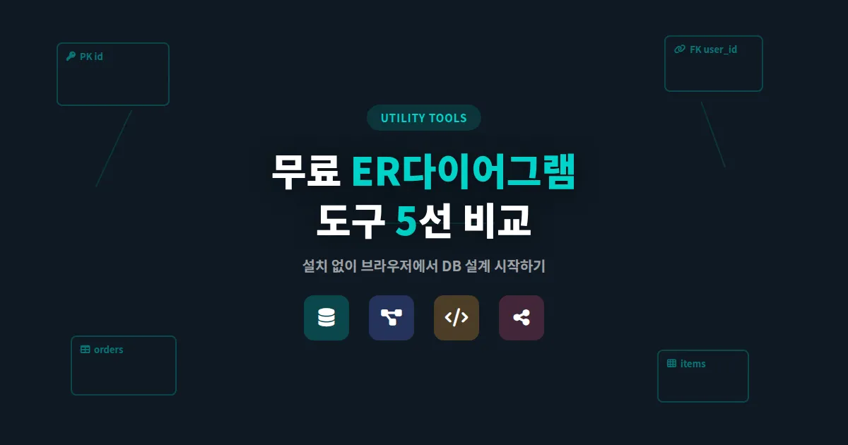 무료 ER다이어그램 도구 추천 5선, 데이터베이스 설계를 쉽게 시작하는 실전 비교