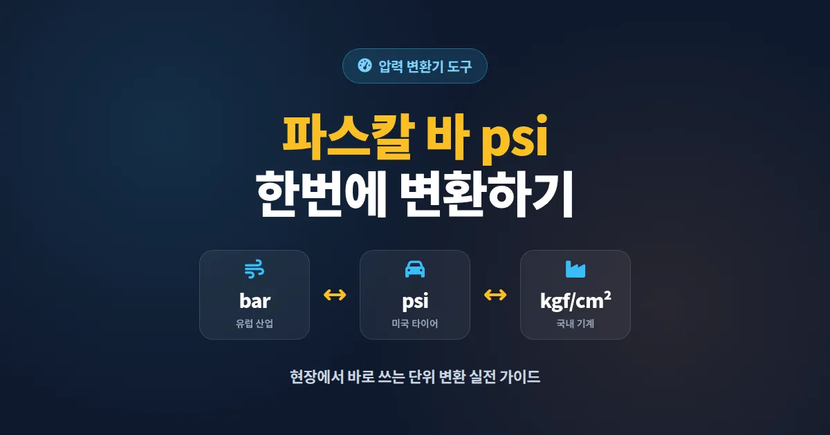 압력 변환기 도구 완벽 가이드, 파스칼 바 psi 단위까지 한번에 해결하는 실전 활용법