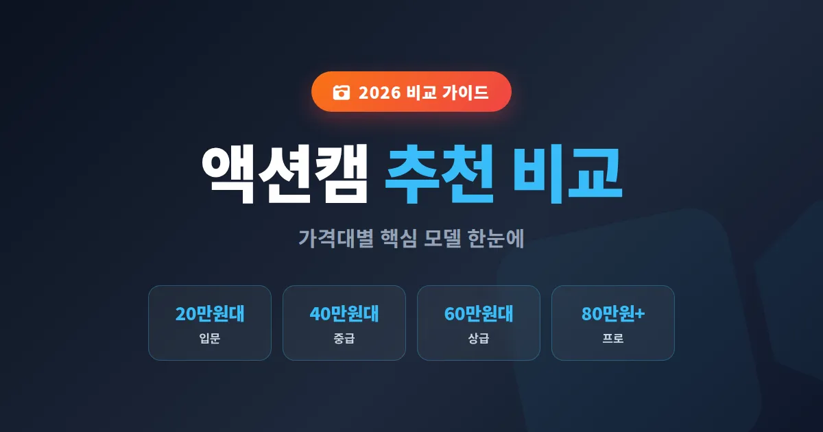 액션캠 추천 비교 2026, 가격대별 인기 모델과 용도별 실전 선택 가이드 총정리