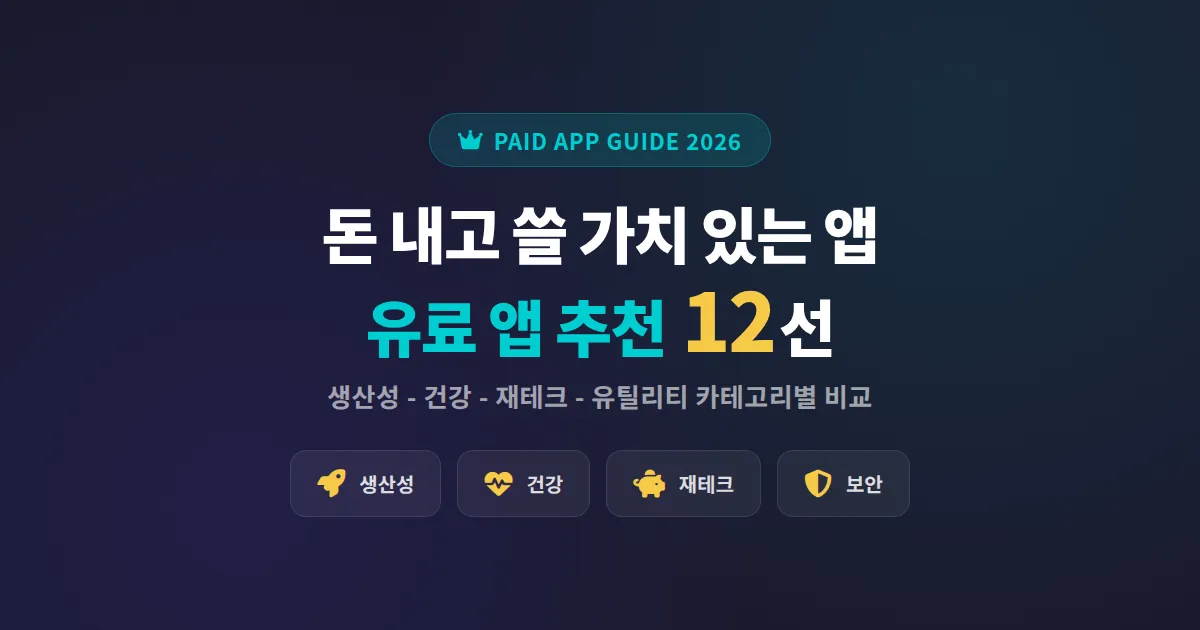 유료 앱 추천 모음, 돈 내고 쓸 가치 있는 앱 12가지 실전 비교