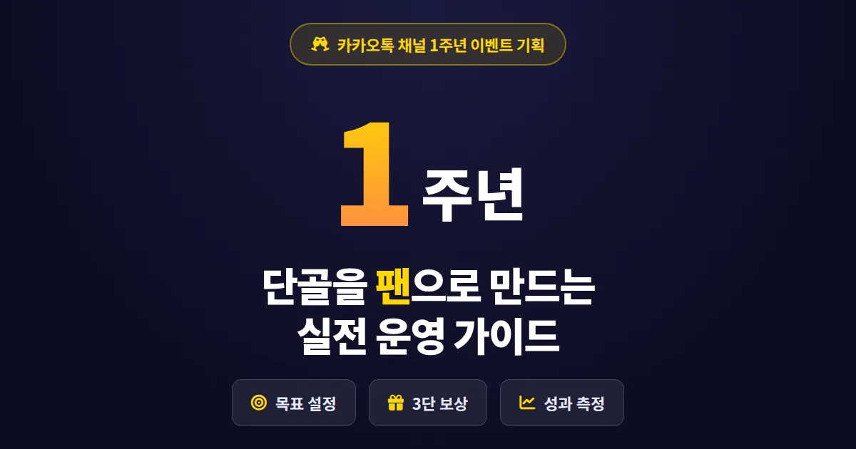 카카오톡 채널 1주년 이벤트 기획, 단골을 팬으로 만드는 실전 운영 가이드