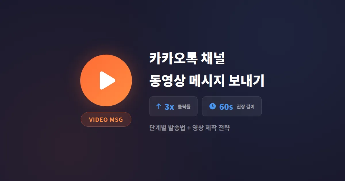 카카오톡 채널 동영상 메시지 보내기, 텍스트보다 3배 높은 클릭률의 비밀