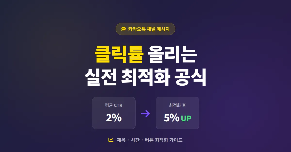 카카오톡 채널 메시지 클릭률 올리기, 오픈율과 전환율까지 한번에 잡는 실전 전략