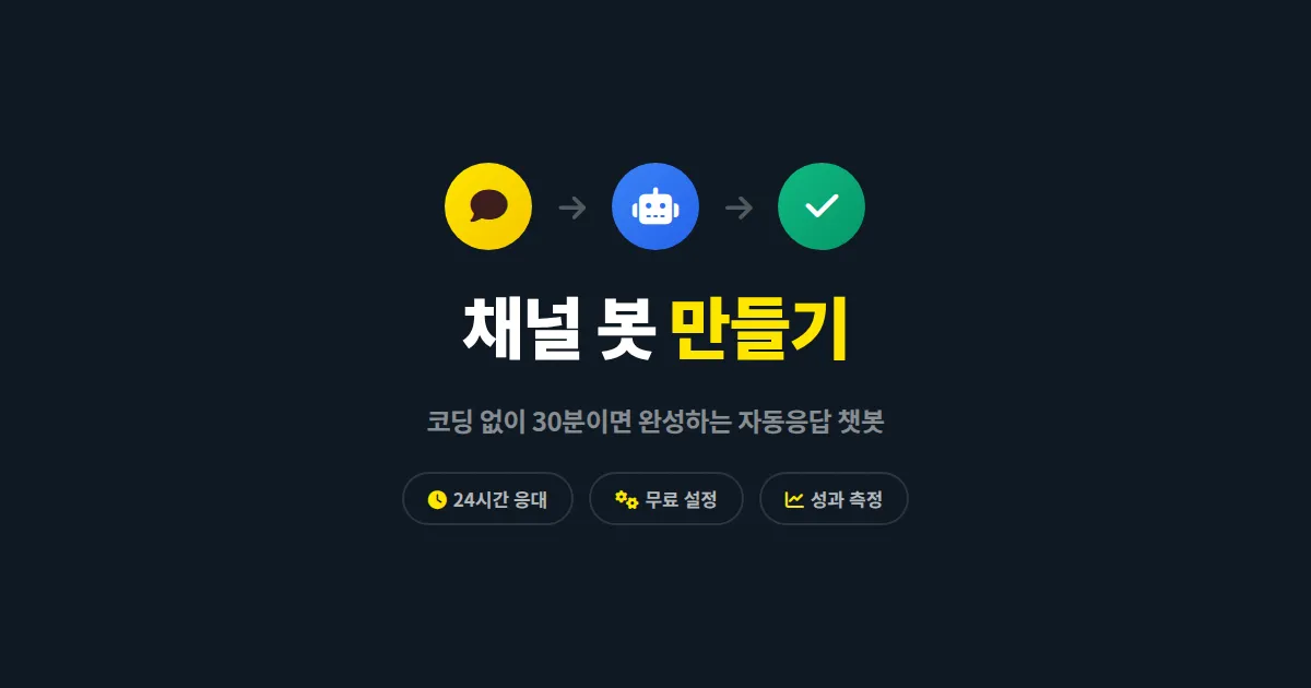 카카오톡 채널 봇 만들기 방법, 코딩 없이 자동응답 챗봇을 직접 설정하는 실전 가이드