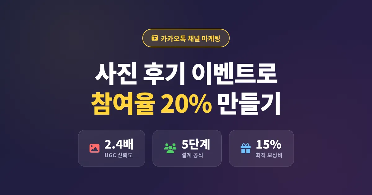 카카오톡 채널 사진 후기 이벤트 운영법, 참여율 높이는 실전 기획 가이드