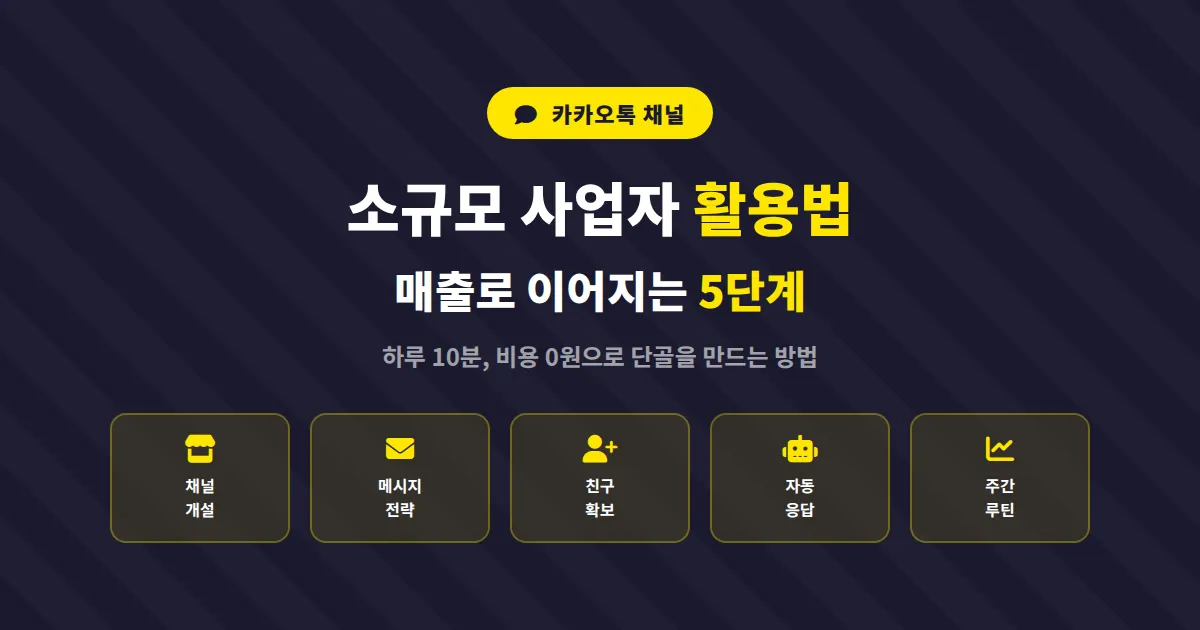 카카오톡 채널 소규모 사업자 활용법, 매출로 이어지는 실전 운영 5단계