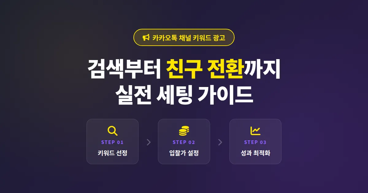 카카오톡 채널 키워드 광고 세팅법, 검색 노출부터 친구 전환까지 실전 가이드