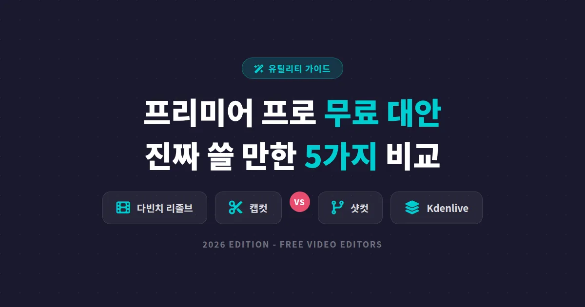 프리미어 프로 무료 대안 5가지, 영상 편집 입문자를 위한 실전 비교